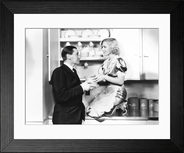 Framed Print : IF YOU COULD ONLY COOK, from left: Herbert Marshall, Jean Arthur, 1935