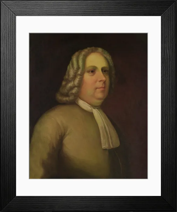 Framed Print : WILLIAM PENN, by James Reid Lamin, ca. 1844, oil on canvas is a posthumous portrait of Quaker leader William Penn