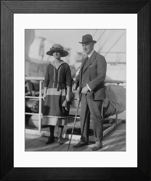 Framed Print : Solomon R. Guggenheim with one of his daughters, on an ocean liner in New York City, ca. 1915-20 Framed Print : Solomon R. Guggenheim with one of his daughters, on an ocean liner in New York City, ca. 1915-20