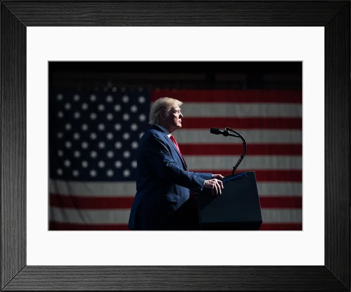 Framed Print : President Donald Trump speaks at Turning Point USA's 5th annual Student Action Summit, Dec. 21, 2019