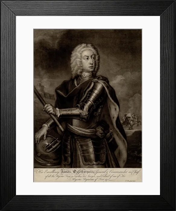 Framed Print : James Edward Oglethorpe founded of the American colony of Georgia hoping to provided Britains worthy poor, a fresh start in the New World