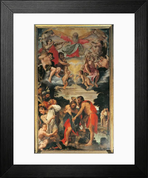 Framed Print : Baptism of Christ, by Annibale Carracci, 1585, 16th Century, oil on canvas, cm 383 x 225 - Italy, Emilia Romagna, Bologna, San Gregorio Church. All Framed Print : Baptism of Christ, by Annibale Carracci, 1585, 16th Century, oil on canvas, cm 383 x 225 - Italy, Emilia Romagna, Bologna, San Gregorio Church. All