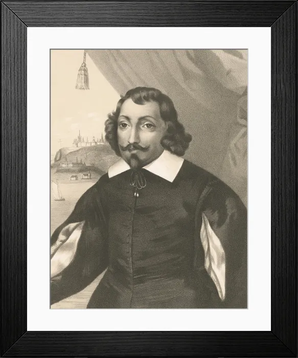 Framed Print : SAMUEL DE CHAMPLAIN, early 19th century lithograph by Louis Joseph Cesar Framed Print : SAMUEL DE CHAMPLAIN, early 19th century lithograph by Louis Joseph Cesar