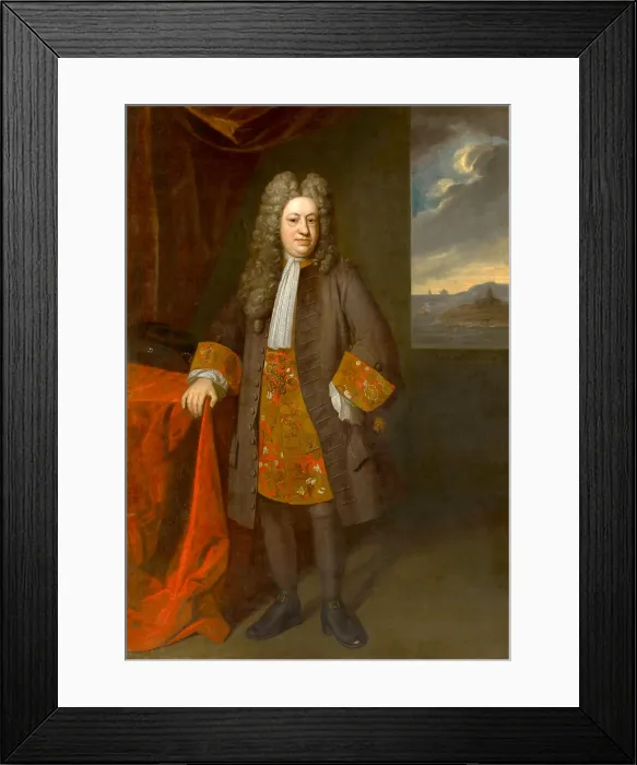 Framed Print : Elihu Yale, by Enoch Seeman, 1717, painting, oil on canvas