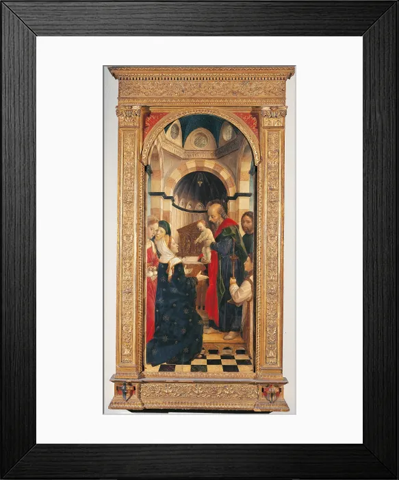 Framed Print : Presentation of Christ in the Temple, by Anonymous Ligurian-Lombard artist, 15th Century, panel, - Italy, Lombardy, Milan, Brera Art Gallery. All
