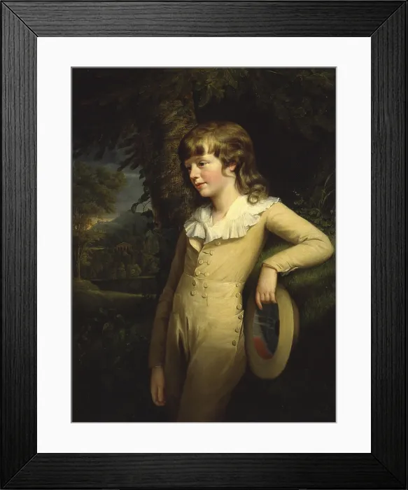 Framed Print : Portrait of a child, by British artist, 18th century, oil on canvas. - Italy, Lombardy, Milan, Brera Collection. Whole artwork view