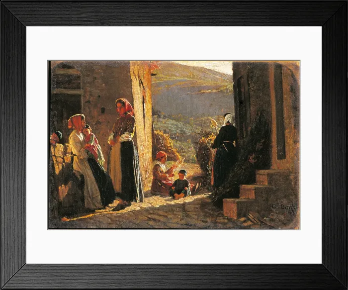 Framed Print : Group of Peasant Women, by Cristiano Banti, 1861, 19th Century, canvas, - Italy, Tuscany, Florence, Palazzo Pitti, Gallery of Modern Art. All Framed Print : Group of Peasant Women, by Cristiano Banti, 1861, 19th Century, canvas, - Italy, Tuscany, Florence, Palazzo Pitti, Gallery of Modern Art. All