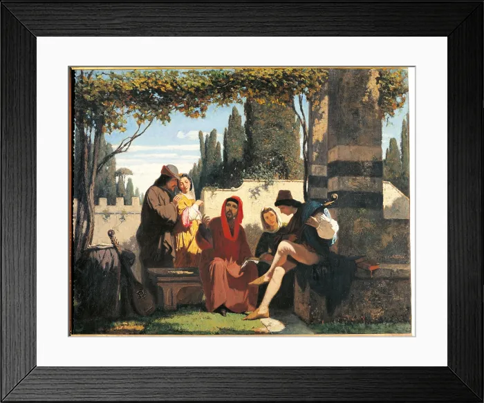 Framed Print : Florentine Troubadours, by Vincenzo Cabianca, 1861, 19th Century, canvas, - Italy, Tuscany, Florence, Palazzo Pitti, Modern Art Gallery. All Framed Print : Florentine Troubadours, by Vincenzo Cabianca, 1861, 19th Century, canvas, - Italy, Tuscany, Florence, Palazzo Pitti, Modern Art Gallery. All