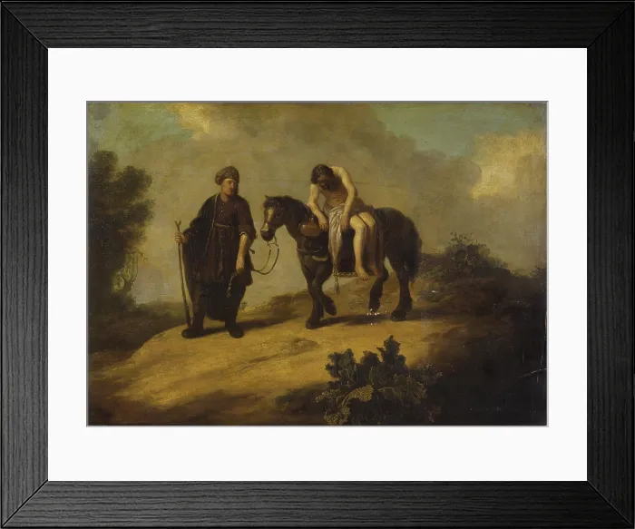 Framed Print : The Good Samaritan, by Pieter Lastman, 17th century, oil on canvas. - Italy, Lombardy, Milan, Brera Collection. Whole artwork view Framed Print : The Good Samaritan, by Pieter Lastman, 17th century, oil on canvas. - Italy, Lombardy, Milan, Brera Collection. Whole artwork view