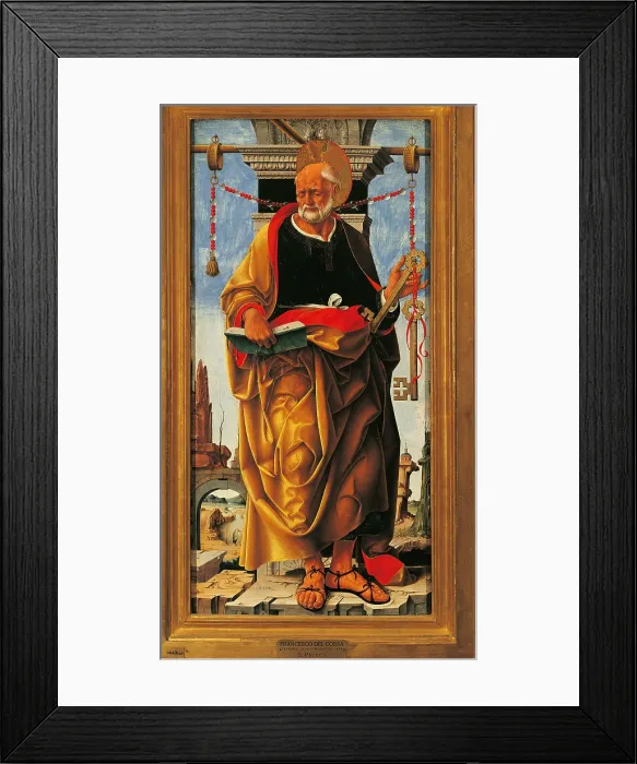 Framed Print : Griffoni Polyptych St Peter, by Francesco Del Cossa, 1470 - 1473 about, 15th Century, tempera and oil on panel, cm 112 x 55 - Italy, Lombardy, Milan, Brera Art Gallery Framed Print : Griffoni Polyptych St Peter, by Francesco Del Cossa, 1470 - 1473 about, 15th Century, tempera and oil on panel, cm 112 x 55 - Italy, Lombardy, Milan, Brera Art Gallery