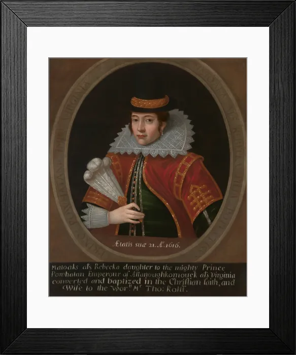 Framed Print : Pocahontas sat for a painted portrait while in England 1616-17