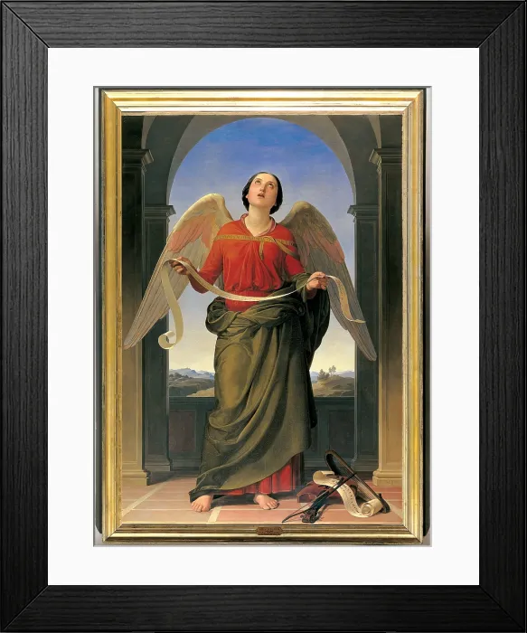 Framed Print : Sacred Music, by Luigi Mussini, 1841, 19th Century, oil on canvas, cm 150 x 104 - Italy, Tuscany, Florence, Accademia Gallery. After restoration in 2002