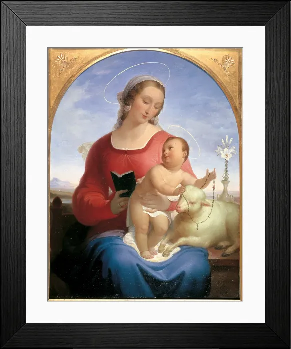 Framed Print : Our Lady of the Rosary, by Tommaso Minardi, 1840, 19th Century, oil on canvas, cm 108 x 82 - Italy, Lazio, Rome, National Gallery of Modern Art. All Framed Print : Our Lady of the Rosary, by Tommaso Minardi, 1840, 19th Century, oil on canvas, cm 108 x 82 - Italy, Lazio, Rome, National Gallery of Modern Art. All