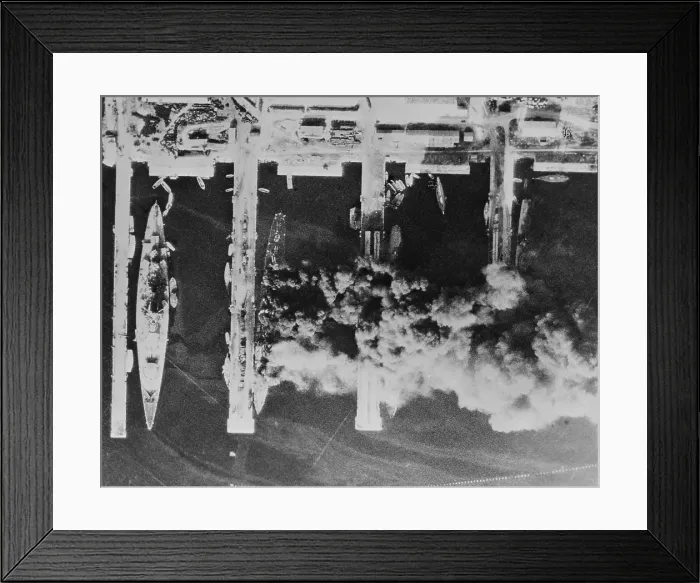 Framed Print : Aerial photos of the scuttled French fleet at Toulon, Nov. 27-28, 1942 Framed Print : Aerial photos of the scuttled French fleet at Toulon, Nov. 27-28, 1942