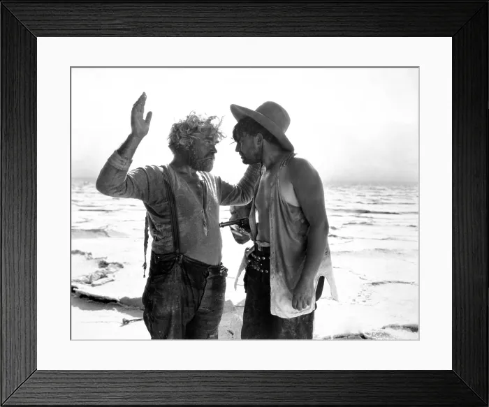 Framed Print : GREED, Gibson Gowland, Jean Hersholt, 1924, holding at gunpoint Framed Print : GREED, Gibson Gowland, Jean Hersholt, 1924, holding at gunpoint