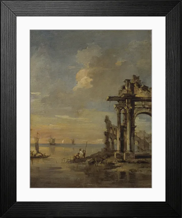 Framed Print : Architectural Capriccio with Roman Ruins and Laguna, by Francesco Guardi, 1790, 18th Century, oil on canvas - Italy, Lombardy, Milan, Castello Sforzesco Framed Print : Architectural Capriccio with Roman Ruins and Laguna, by Francesco Guardi, 1790, 18th Century, oil on canvas - Italy, Lombardy, Milan, Castello Sforzesco