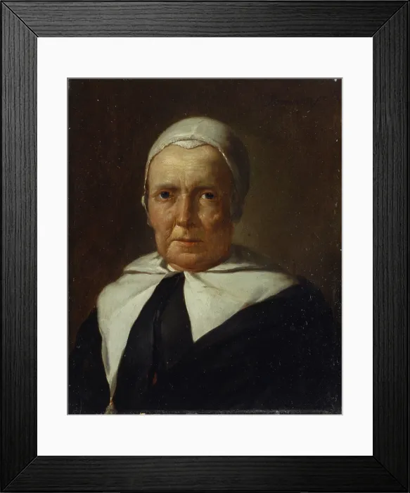 Framed Print : Old Woman, by Johannes Voorhout, ca. 1665, 17th Century, oil on board, 19 x 16 cm - Italy, Lombardy, Milan, Castello Sforzesco, Civic Collections of Ancient Art