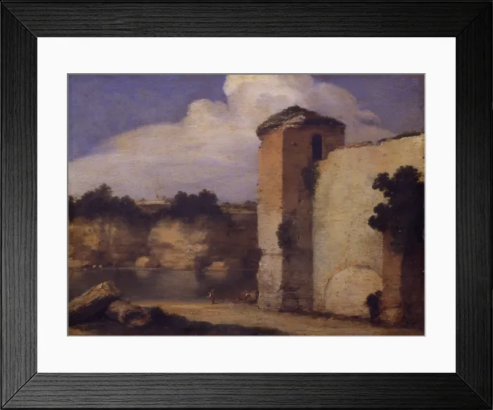 Framed Print : River landscape with fortified walls, by an Unknown Artist close to Gottfried Wals, 1625 - 1649, 17th Century, oil on board, 21 x 28, 5 cm - Italy, Lombardy, Milan Framed Print : River landscape with fortified walls, by an Unknown Artist close to Gottfried Wals, 1625 - 1649, 17th Century, oil on board, 21 x 28, 5 cm - Italy, Lombardy, Milan