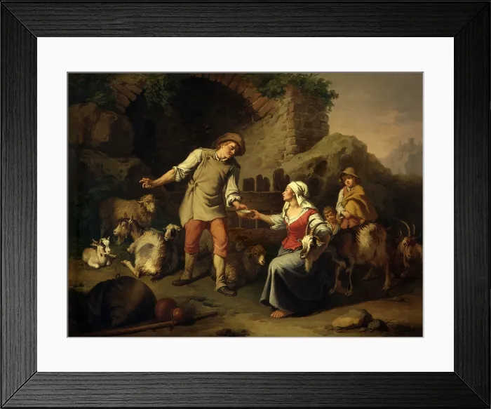 Framed Print : Country scene with shepherds and goats, by Francesco Londonio, 1775, 18th Century, oil on canvas - Italy, Lombardy, Milan, Castello Sforzesco, Civic Collections of Ancient Art Framed Print : Country scene with shepherds and goats, by Francesco Londonio, 1775, 18th Century, oil on canvas - Italy, Lombardy, Milan, Castello Sforzesco, Civic Collections of Ancient Art