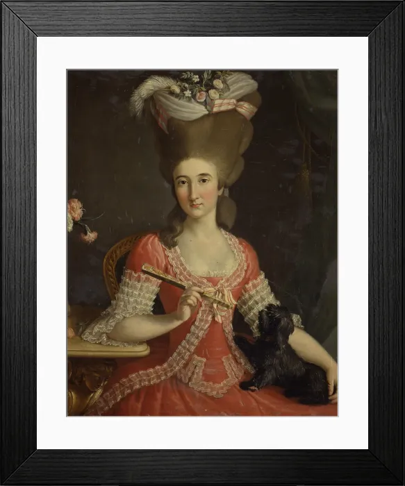 Framed Print : Portrait of the Cpuntess Margherita Pallavicino Attendolo Bolognini, by Antonio Perego, 1780, 18th Century, oil on canvas - Italy, Lombardy, Milan, Castello Sforzesco
