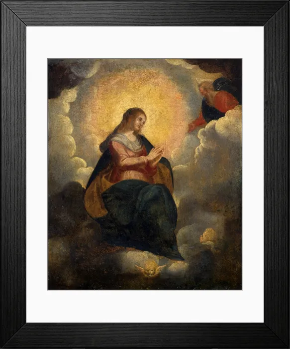 Framed Print : Virgin in Glory, Italian Artist, begin of the 17th Century, oil on canvas - Italy, Lombardy, Milan, Castello Sforzesco, Civic Collection of Ancient Art. Whole artwork view Framed Print : Virgin in Glory, Italian Artist, begin of the 17th Century, oil on canvas - Italy, Lombardy, Milan, Castello Sforzesco, Civic Collection of Ancient Art. Whole artwork view