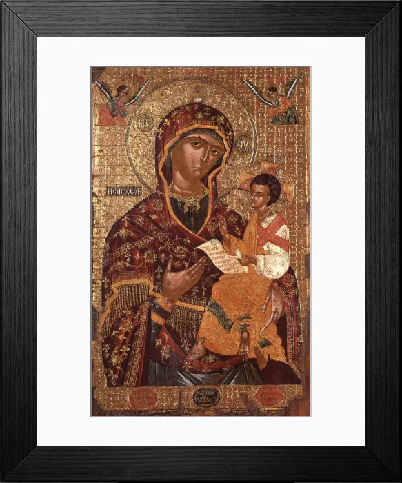 Framed Print : Mother of God with Child, by Onufri Qiprioti, begin of the 17th Century, tempera on wood - Albania, Tirana, Institute for Cultural Monuments. Whole artwork view