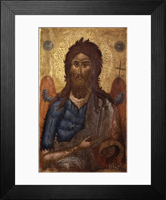 Framed Print : Saint John Precursor, 1635, 17th Century, tempera on wood - Romania, Bucharest, National Museum of Romanian Art. Whole artwork view