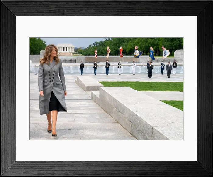 Framed Print : First Lady Melania Trump departs the ceremonies commemorating the 75th Anniversary of Victory in Europe Day, May 8, 2020 (BSLOC_2020_4_40)