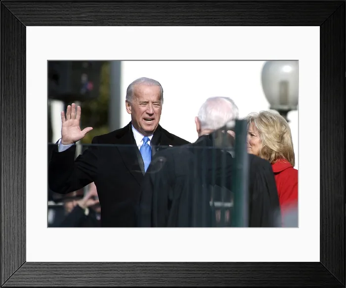 Framed Print : Vice President Joe Biden takes the oath of office during the 56th Presidential Inauguration, Washington, D.C. Jan. 20, 2009