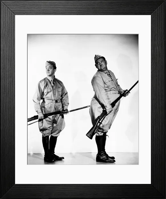 Framed Print : GREAT GUNS, from left: Stan Laurel, Oliver Hardy, 1941. TM & copyright 20th Century Fox Film Corp. All rights reserved / courtesy Everett Collection