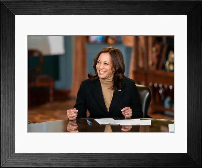 Framed Print : Vice President Kamala Harris gives an interview on the NBC Today Show with anchor Savannah Guthrie, Feb. 17, 2021 (BSLOC_2021_4_27)
