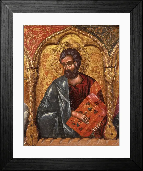 Framed Print : Deesis with Apostoles, by Nicholas, tempera on wood - Albania. Detail Framed Print : Deesis with Apostoles, by Nicholas, tempera on wood - Albania. Detail