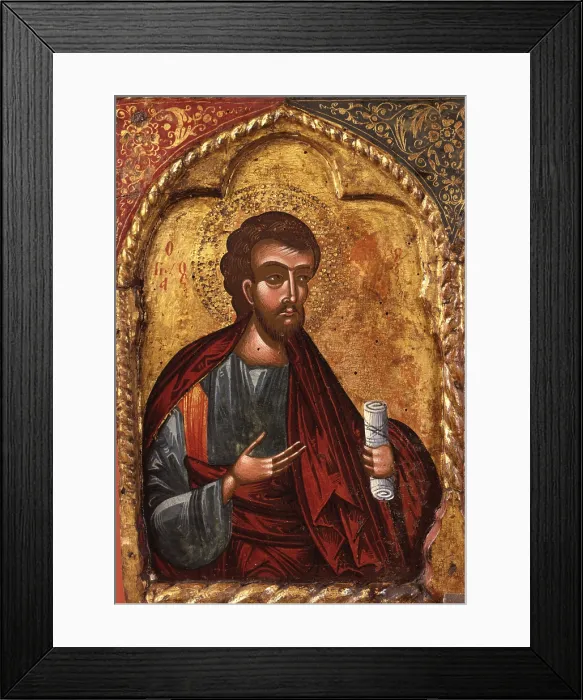 Framed Print : Deesis with Apostoles, by Nicholas, tempera on wood - Albania. Detail