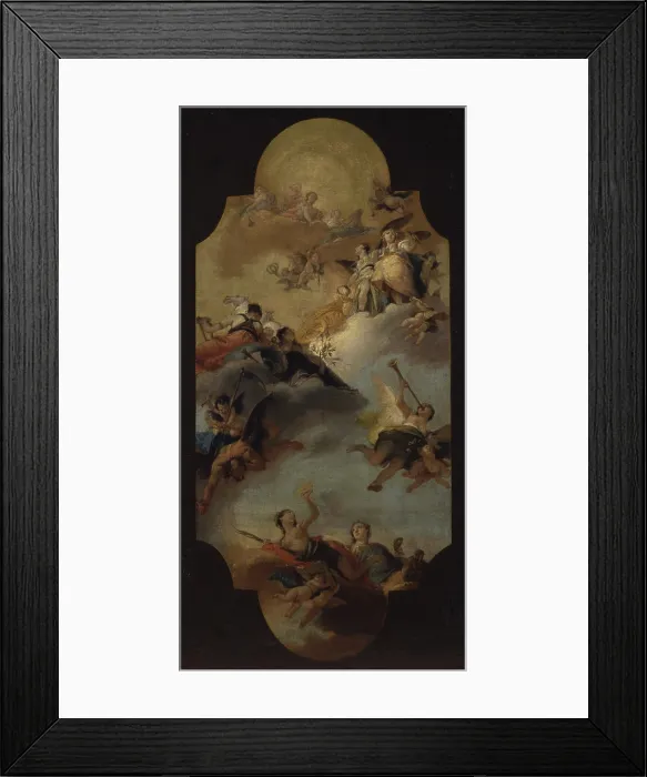 Framed Print : Triumph of Apollo on Time, by Francesco Zugno, 1759, 18th Century, oil on canvas - Italy, Lombardy, Milan, Castello Sforzesco, Civic Collection of Ancient Art. Whole artwork view Framed Print : Triumph of Apollo on Time, by Francesco Zugno, 1759, 18th Century, oil on canvas - Italy, Lombardy, Milan, Castello Sforzesco, Civic Collection of Ancient Art. Whole artwork view