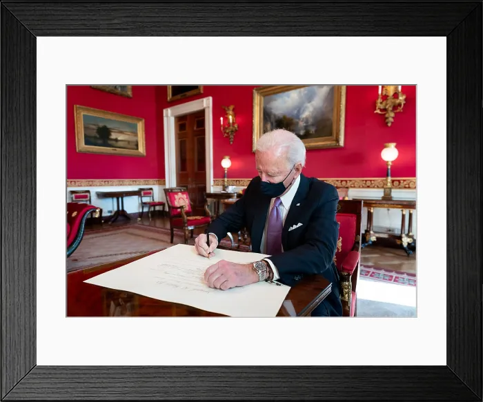 Framed Print : President Joe Biden signs Avril Haines commission as the Director of National Intelligence, Jan. 21, 2021, in the Red Room of the White House (BSLOC_2021_4_13) Framed Print : President Joe Biden signs Avril Haines commission as the Director of National Intelligence, Jan. 21, 2021, in the Red Room of the White House (BSLOC_2021_4_13)