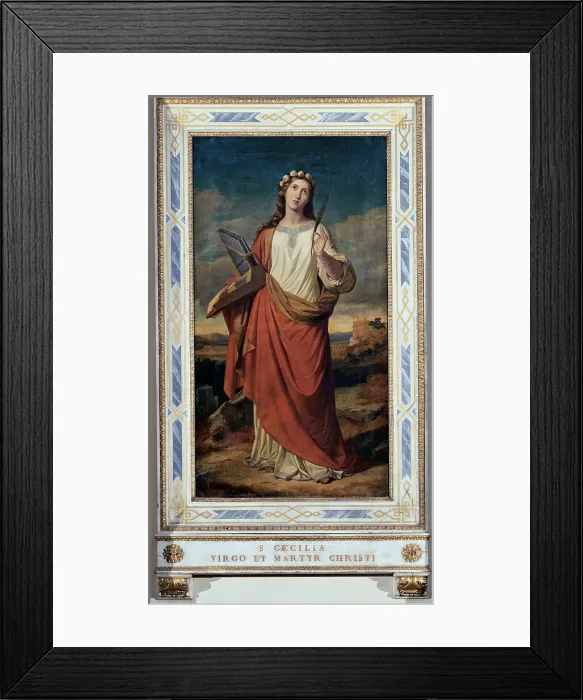 Framed Print : Molmenti Pompeo Marino, St Cecily, 1862, 19th Century, canvas, Italy, Veneto, Malo, Vicenza, Cathedral, (619223) Everett CollectionMondadori Portfolio**US SALES ONLY**
