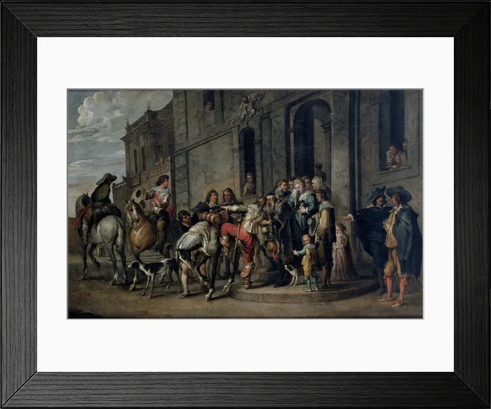 Framed Print : Wael Cornelis de, Stories of the Prodigal Son - Departure, 17th Century, oil on canvas, Italy, Liguria, Genoa Framed Print : Wael Cornelis de, Stories of the Prodigal Son - Departure, 17th Century, oil on canvas, Italy, Liguria, Genoa