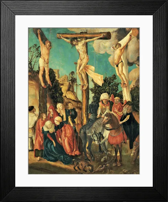 Framed Print : Cranach Lucas Cranach the Elder, Crucifixion, 1500 - 1501, 16th Century, panel, Austria, Wien, Kunsthistorisches Museum