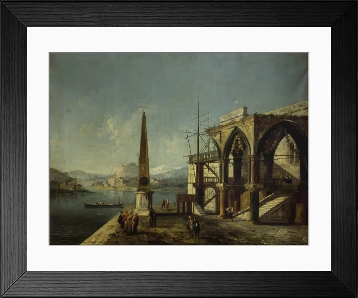 Framed Print : Immaginary View with Arch, by Francesco Albotto, 1750 - 1757, 18th Century, oil on canvas - Italy, Lombardy, Milan, Castello Sforzesco, Civic Collections of Ancient Art