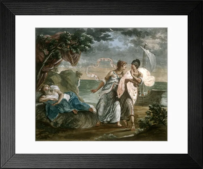 Framed Print : Mythological Scene, attributed to Romualdo Baldelli, 18th Century, fresco - Italy, Emilia Romagna, Forl, Prati Savorelli Palace. Detail