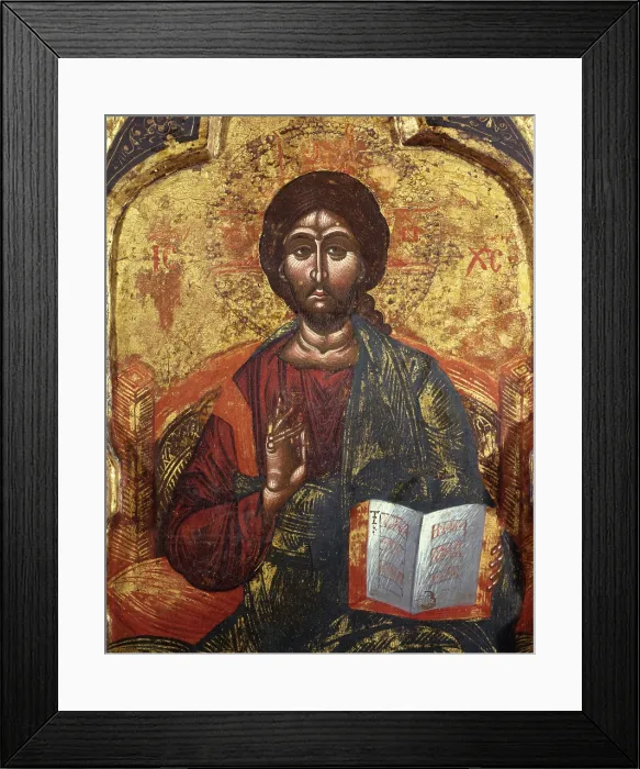 Framed Print : Deesis with Apostoles, by Nicholas, tempera on wood - Albania. Detail Framed Print : Deesis with Apostoles, by Nicholas, tempera on wood - Albania. Detail