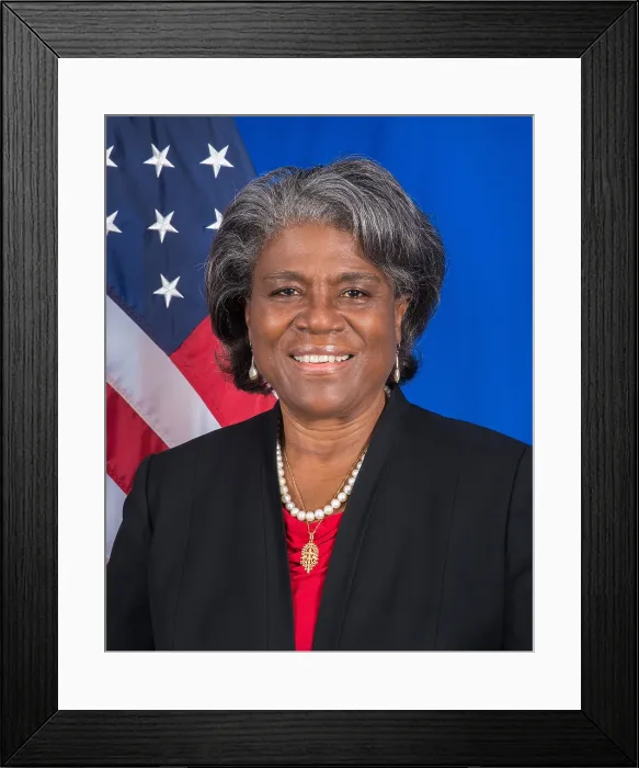 Framed Print : UN Ambassador Linda Thomas-Greenfield, has a foreign service portfolio dating back to 2004 Framed Print : UN Ambassador Linda Thomas-Greenfield, has a foreign service portfolio dating back to 2004
