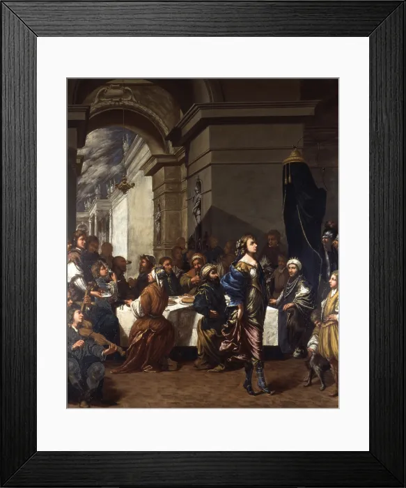 Framed Print : Salom Dancing, by Giambattisti or Giovan Battista Lucini, 1680 - 1689, 17th Century, oil on canvas - Private collection. Whole artwork view. Salom dancing at Erodes banquet Framed Print : Salom Dancing, by Giambattisti or Giovan Battista Lucini, 1680 - 1689, 17th Century, oil on canvas - Private collection. Whole artwork view. Salom dancing at Erodes banquet