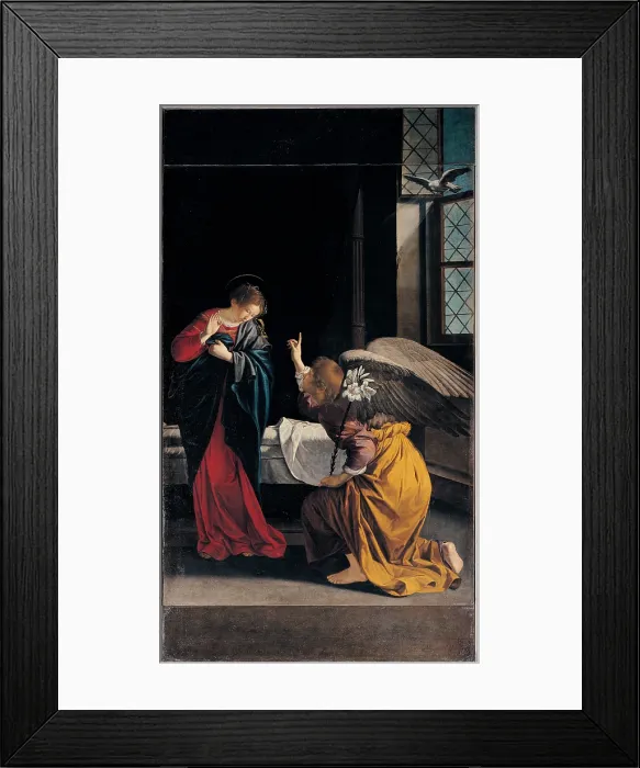 Framed Print : Gentileschi Orazio, The Annunciation, 1633, 17th Century, oil on canvas, Italy, Liguria, Genoa, San Siro church (65160) Everett CollectionMondadori Portfolio**US SALES ONLY**