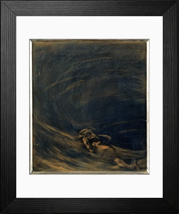 Framed Print : Previati Gaetano, Descent into the Maelstrom, 1888 - 1890, 19th Century, black charcoal on paper, Italy, Lombardy, Milan Framed Print : Previati Gaetano, Descent into the Maelstrom, 1888 - 1890, 19th Century, black charcoal on paper, Italy, Lombardy, Milan
