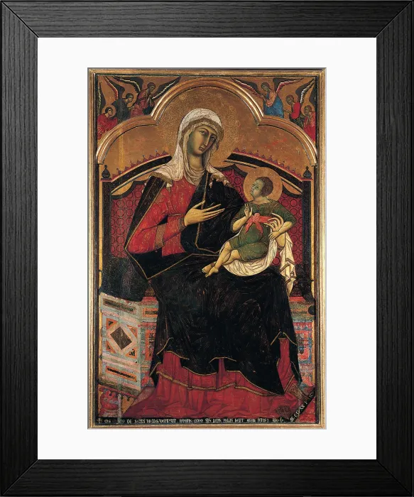 Framed Print : Guido da Siena, Madonna and Child Enthroned, 1270, 13th Century, tempera on panel, Italy, Tuscany, Siena