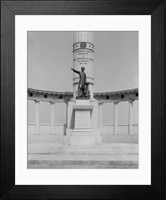 Framed Print : Jefferson Davis Memorial on Monument Avenue of Richmond, Virginia, was dedicated in 1907. The statue by Edward Valentine stands above a semi-circle of Doric Columns Framed Print : Jefferson Davis Memorial on Monument Avenue of Richmond, Virginia, was dedicated in 1907. The statue by Edward Valentine stands above a semi-circle of Doric Columns