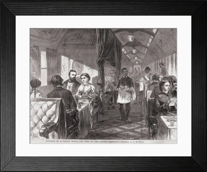 Framed Print : African Americans found employment as stewards on the Pacific Railroads Pullman Palace Hotel in the late 1860s Framed Print : African Americans found employment as stewards on the Pacific Railroads Pullman Palace Hotel in the late 1860s