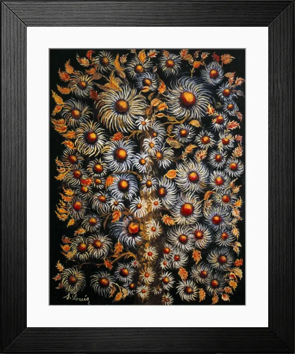 Framed Print : Daisies, by Sraphine Louis also known as de Senlis, 1925 - 1927, 20th Century, oil on canvas, 116 x 89 cm - Germany, Bnnigheim, Charlotte Zander Museum. Whole artwork view