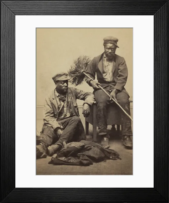 Framed Print : Occupational portrait of two African American chimney sweeps, by Charles D. Fredricks & Co. 1860-70